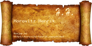 Horovitz Henrik névjegykártya